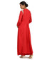 Draped Long Kurta Set with Asymmetric Drape- Red