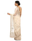 Embroidered Saree with Star & Floral Graphics- Ivory