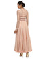 Long Kurta Set with Star Embroidered Dupatta- Blush