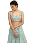 Embroidered Lehenga Saree Set- Mint Green
