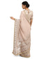 Embroidered Saree with Blouse- Ivory