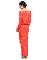 Georgette Draped Dress- Coral Pink
