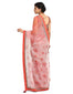 Galaxy Print Saree- Coral Pink