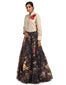 Draped Lehenga with Shirt- Beige
