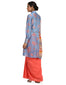 Color Block Shirt Dress- Blue