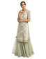 Embroidered Kurta Set with Sharara- Aqua