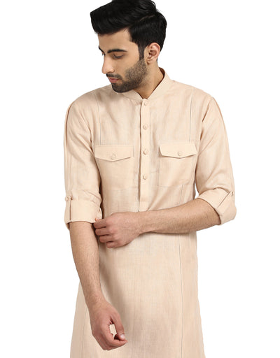Pathani Kurta with Salwar- Ivory