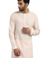 Classic Kurta Set with Embroidered Collar- Light Pink