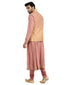 Quilted Nehru Jacket with Applique Work- Pumpkin