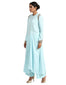 Draped Long Kurta Set with Asymmetric Drape- Ice Blue
