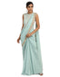 Drape Saree with Embroidered Bodysuit- Mint Green