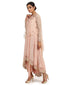 Textured Net Kurta with Dhoti Pants- Blush