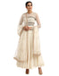 Long Kurta Set with Star Embroidered Dupatta- Ivory