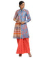 Color Block Shirt Dress- Blue