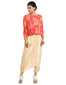 Draped T-Shirt with Bateau Neckline- Coral Pink