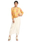 Draped T-Shirt with Bateau Neckline- Yellow