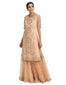 Embroidered Kurta Set with Sharara- Peach
