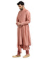 Centre Drape Kurta Set- Salmon