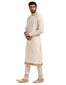 Classic Kurta Set with Embroidered Collar- Light Pink