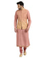 Quilted Nehru Jacket with Applique Work- Pumpkin
