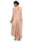 Textured Net Kurta with Dhoti Pants- Blush