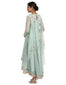 Textured Net Kurta with Dhoti Pants- Mint Green