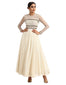Long Kurta Set with Star Embroidered Dupatta- Ivory