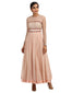 Long Kurta Set with Star Embroidered Dupatta- Blush