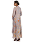 Asymmetric Draped Kurta Set in Khadi- Grey