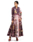 Double Breasted Anarkali with Churidar- Aubergine