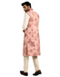 Sherwani Set with Embroidered Print - Salmon