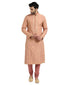 Embroidered Applique Kurta Set- Salmon
