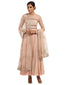 Long Kurta Set with Star Embroidered Dupatta- Blush