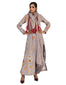 Asymmetric Draped Kurta Set in Khadi- Grey