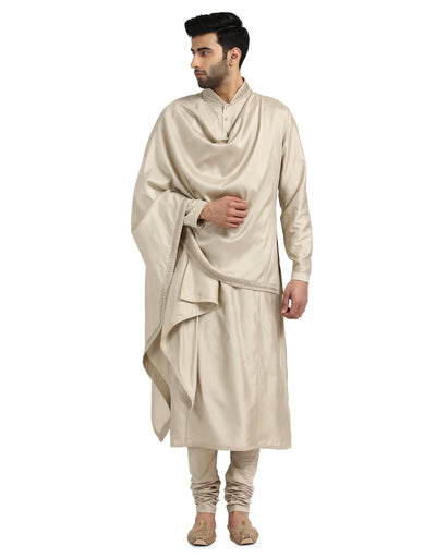 Draped Kurta Set- Jade