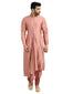 Centre Drape Kurta Set- Salmon