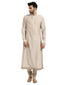 Sherwani Set with Quilted Applique Embroidery- Salmon