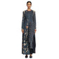Asymmetric Draped Kurta Set in Khadi- Blue