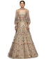 Embellished Cape with Hand Embroidery- Grey