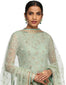 Asymmetric Kurta with Sharara and Dupatta- Aqua