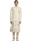 Printed Sherwani with Kurta & Trousers- Salmon