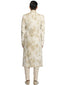 Printed Sherwani with Kurta & Trousers- Salmon