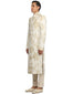 Printed Sherwani with Kurta & Trousers- Salmon