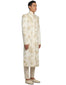 Printed Sherwani with Kurta & Trousers- Salmon