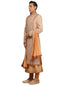Sherwani with Pre-Pleated Stole & Kamarbandh - Salmon