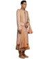 Sherwani with Pre-Pleated Stole & Kamarbandh - Salmon