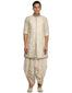 Sleevless Sherwani with Dhoti- Ivory