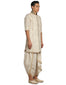 Sleevless Sherwani with Dhoti- Ivory