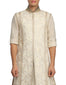 Sleevless Sherwani with Dhoti- Ivory