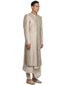 Brocade Sherwani Set- Taupe